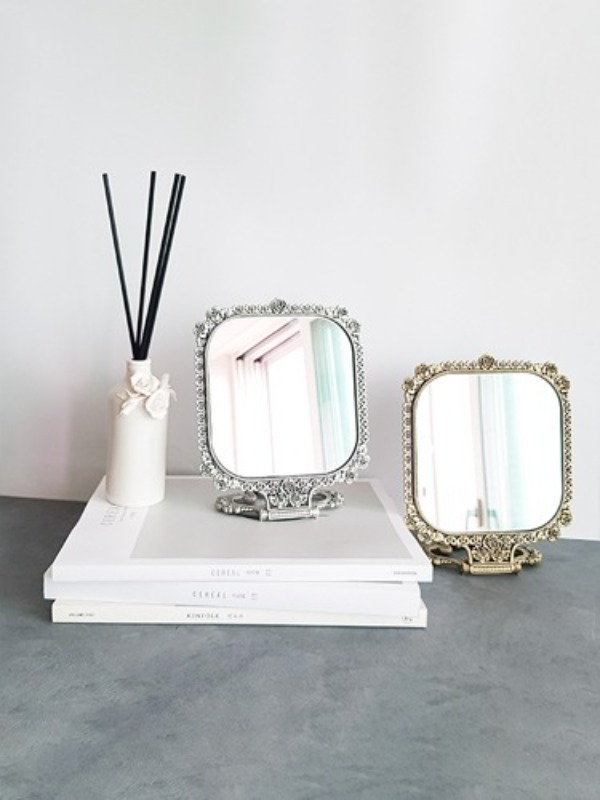 루비 사각 탁상 접이식 거울 2color