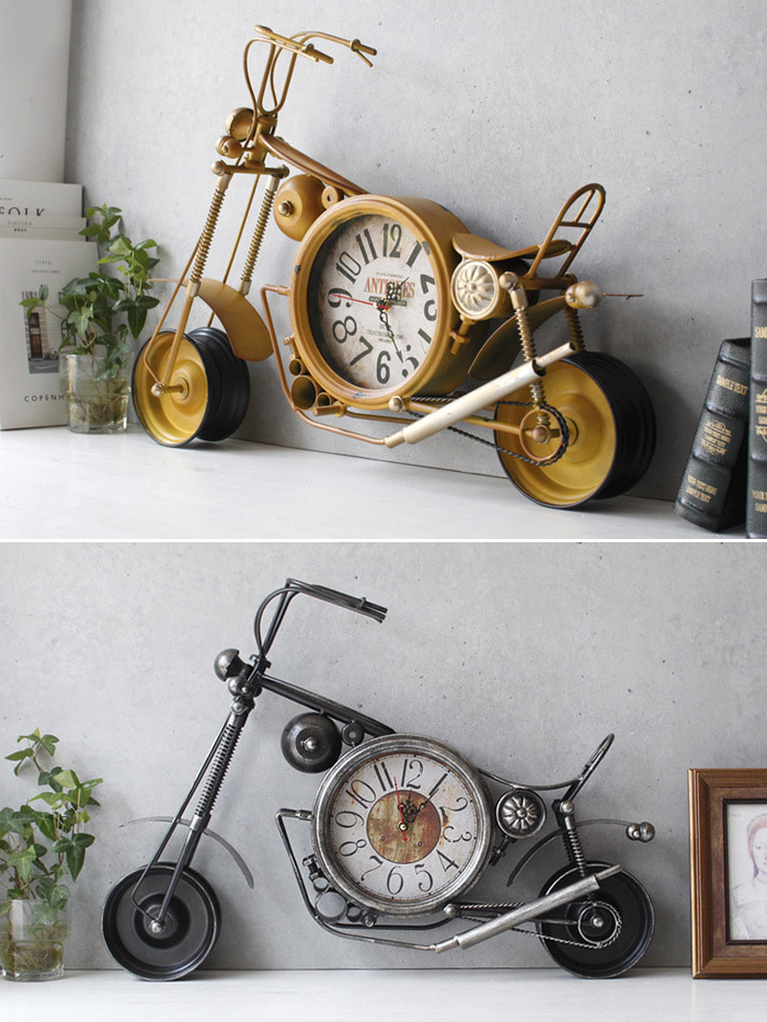 빈티지 오토바이 시계 (3703) - 3color