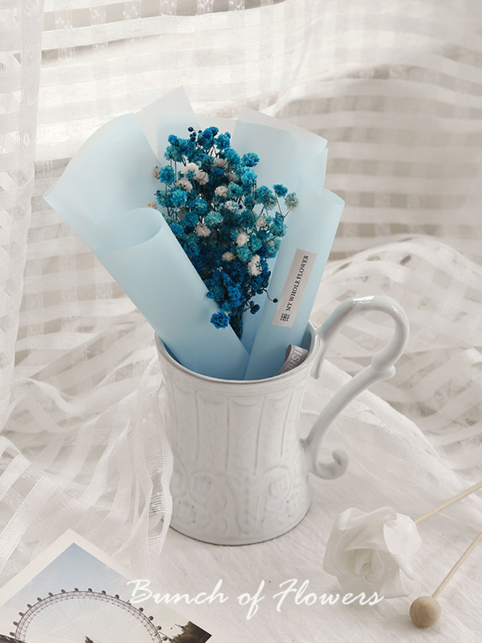 [드라이플라워]안개꽃 꽃다발(블루)